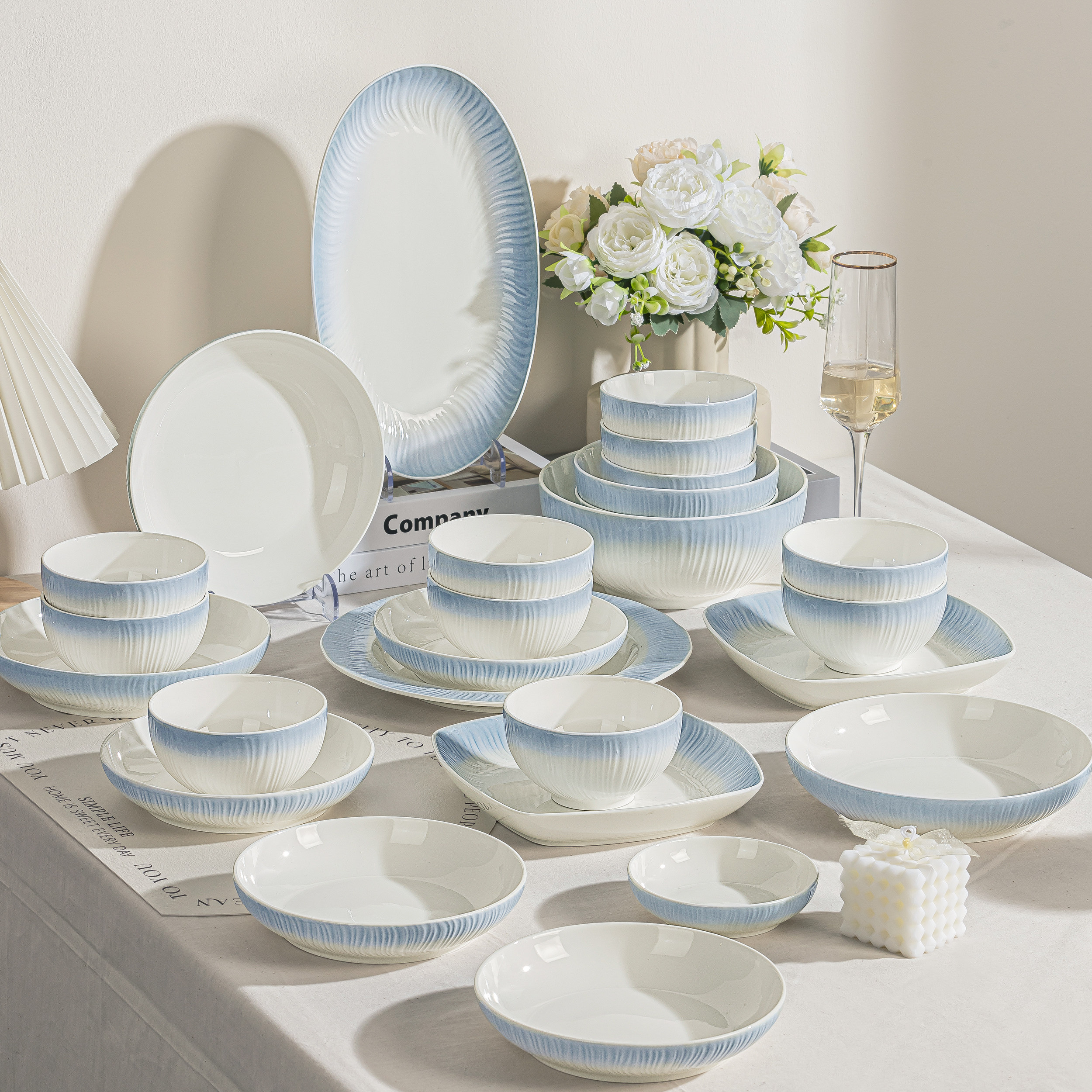 碗碟套装家用2025新款高颜值碗盘餐具套装陶瓷碗筷釉下彩新婚礼物,餐饮具,碗,淘宝优惠券,粉丝福利购,淘宝优惠卷