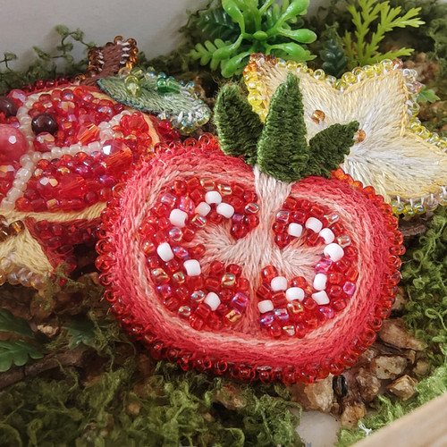 秭薇苑手工刺绣DIY材料包蔬果系列胸针可爱