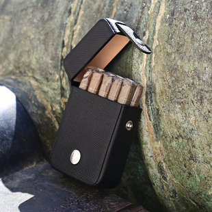 高希霸短号专用雪茄盒常规20支便携粗烟盒进口牛皮手工雪茄保护壳