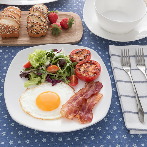 隆达骨瓷纯白大号摆台平盘微瑕