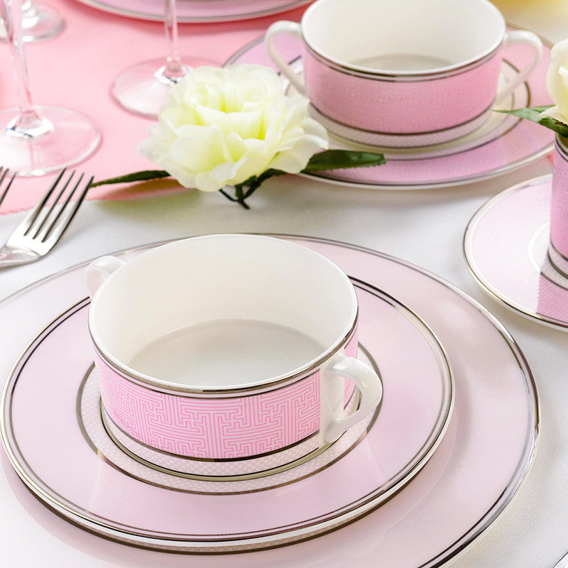 隆达骨瓷生日主题西餐盘组合微瑕