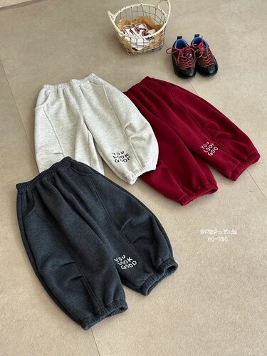 Papo新款男童女童加绒卫裤秋冬款中大童冬季加绒加厚儿童卫裤