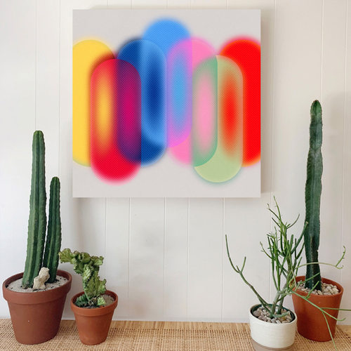 懒伞 北欧ins风渐变色彩抽象艺术装饰画客厅卧室床头小众方形挂画