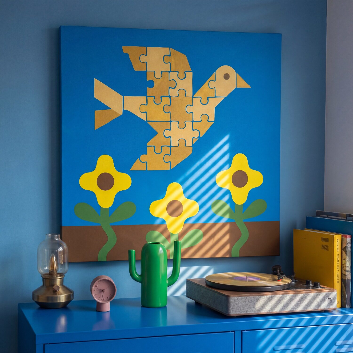 umbluela原创 翔 ins风创意动物装饰画儿童房卧室卡通挂画方形画