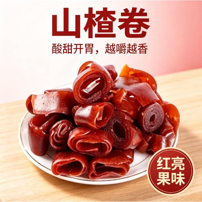 山楂边角料果丹皮山楂卷块条糕解腻儿时零食软糯酸甜山楂零食