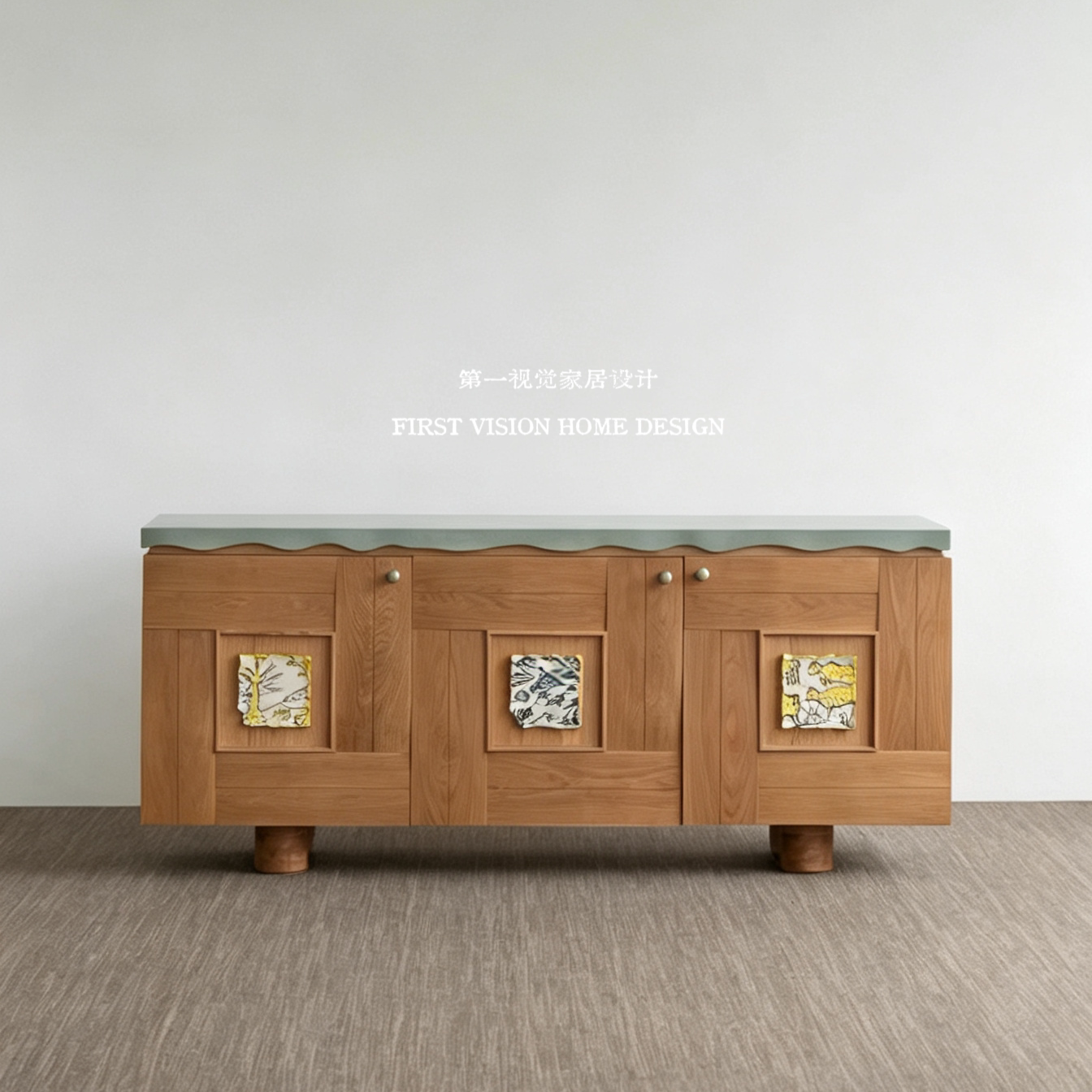 法式中古风实木餐边柜设计师款