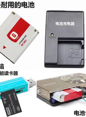 适用索尼DSCT20 N1 N2 W170 WX1 W200数码相机电池+充电器+读卡器