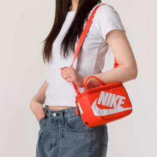 NIKE耐克鞋盒包男女休闲收纳单肩背包斜挎包手提包拎包FN3059-869