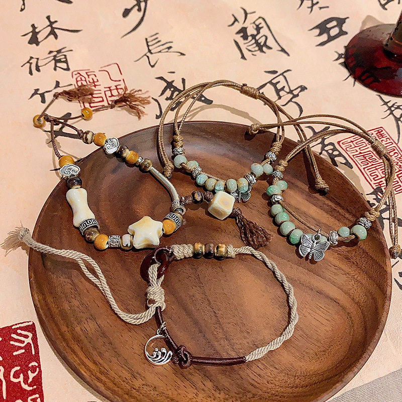 新中式民族风星星蝴蝶手链女复古小众简约串珠手绳手工编织手饰品,饰品/流行首饰/时尚饰品新,手链,淘宝优惠券,粉丝福利购,淘宝优惠卷