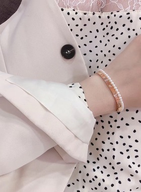 MISSLI天然淡水小珍珠14k包金百搭清新精致简约