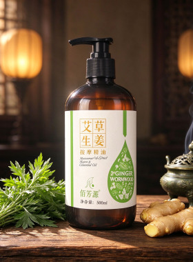 正品刮痧精油身体刮痧润滑油500ml按摩老姜油艾草生姜按摩刮痧油