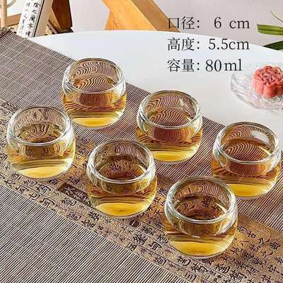 8只扳指杯家用透明加厚隔热