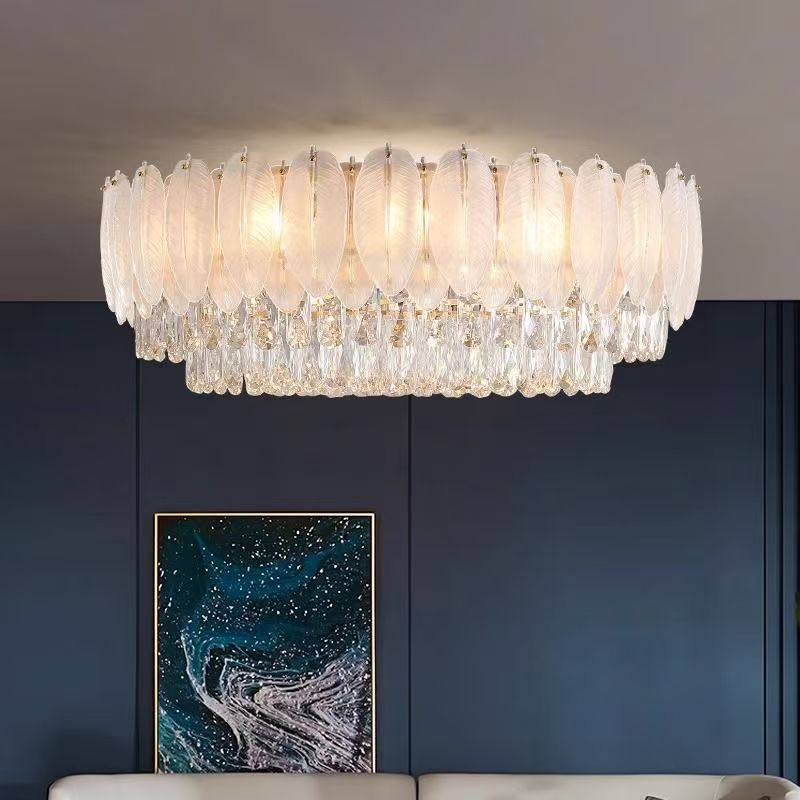 羽毛客厅吸顶水晶灯法式奶油风轻奢卧室吸顶灯餐厅中山设计师灯具,家装灯饰光源,客厅吸顶灯,淘宝优惠券,粉丝福利购,淘宝优惠卷