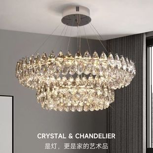 水晶吊灯意式 轻奢客厅灯主卧豪华高档后现代家用大气中山灯具新款