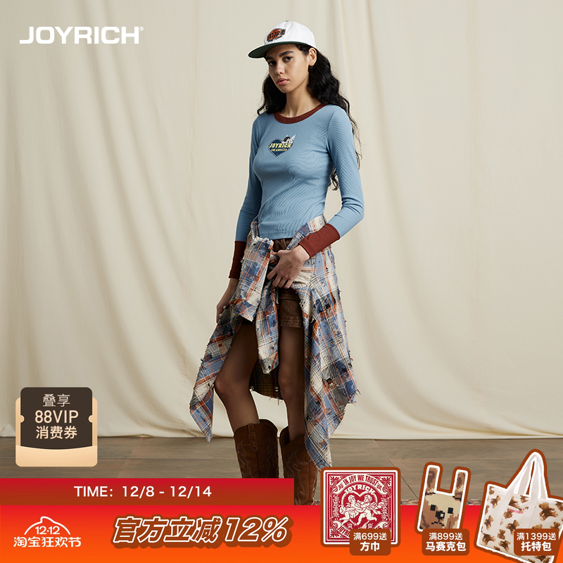 JOYRICH美式复古天使印花长袖T恤