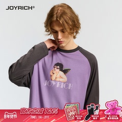JOYRICH美式街头天使印花宽松休闲插肩长袖T恤25秋新品男女同款