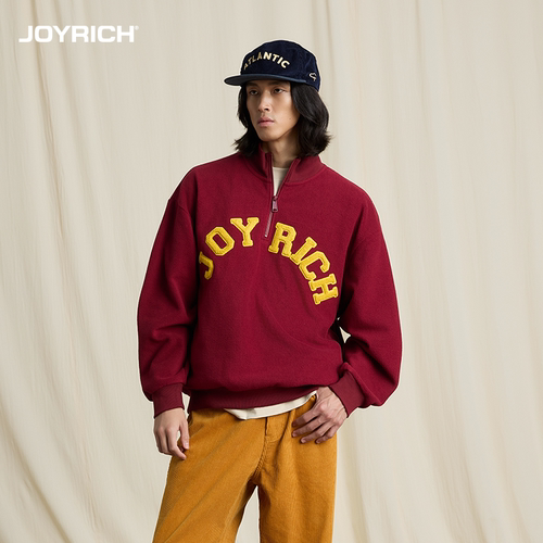 JOYRICH半开领拉链宽松卫衣