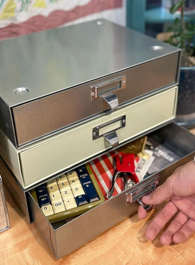 Dulton金属收纳盒台面抽屉桌面整理箱工业风零食化妆品杂物文件