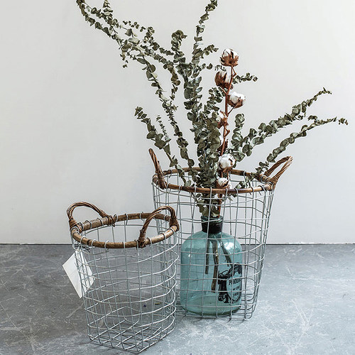 日本PUEBCO铁艺储物篮工业风复古