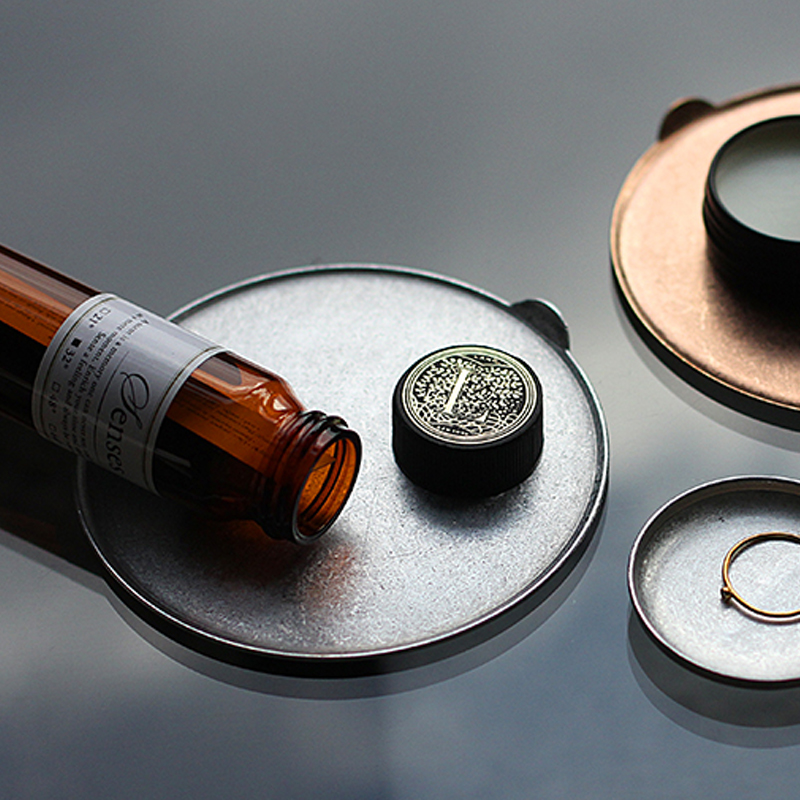 日本进口PICUS杯垫职人黄铜小盘圆形薄款简约设计质感首饰收纳盘