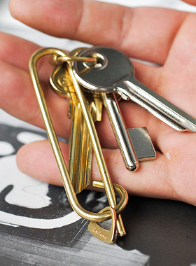 零选 Limiteria黄铜钥匙圈环汽车钥匙圈配件简约创意男士钥匙扣