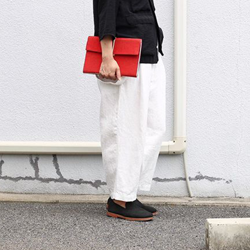 日本PUEBCO进口手账记事本复古纯棉线装红色办公商务白领涂鸦素描