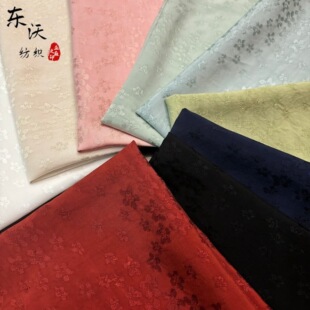 樱萝新款人丝人棉提花布料春夏薄款缎感中式旗袍连衣裙汉服布面料