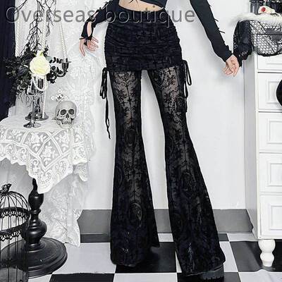 24374辣妹十字架植绒裙裤女