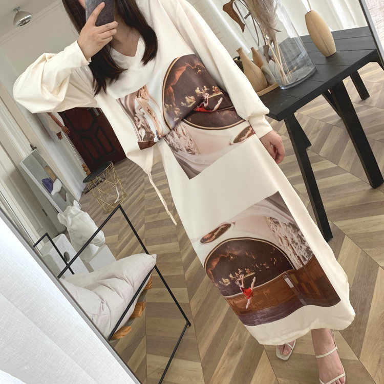 【LAMBO独家@特】独家复古油画印花 衬衫 + 开叉半身裙 套装,女装/女士精品,时尚套装,淘宝优惠券,粉丝福利购,淘宝优惠卷