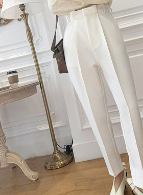 【LAMBO】精品厚型混纺 立体收折 9分挺括微锥形直筒西裤