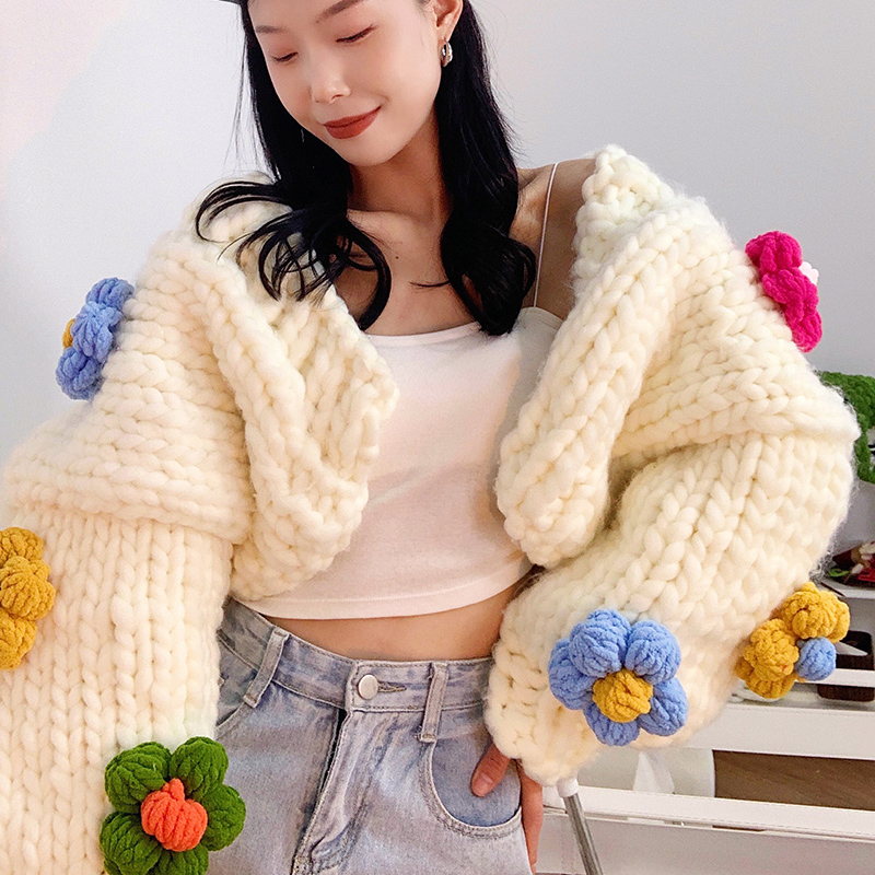 冰岛diy手工编织粗毛线小绵羊