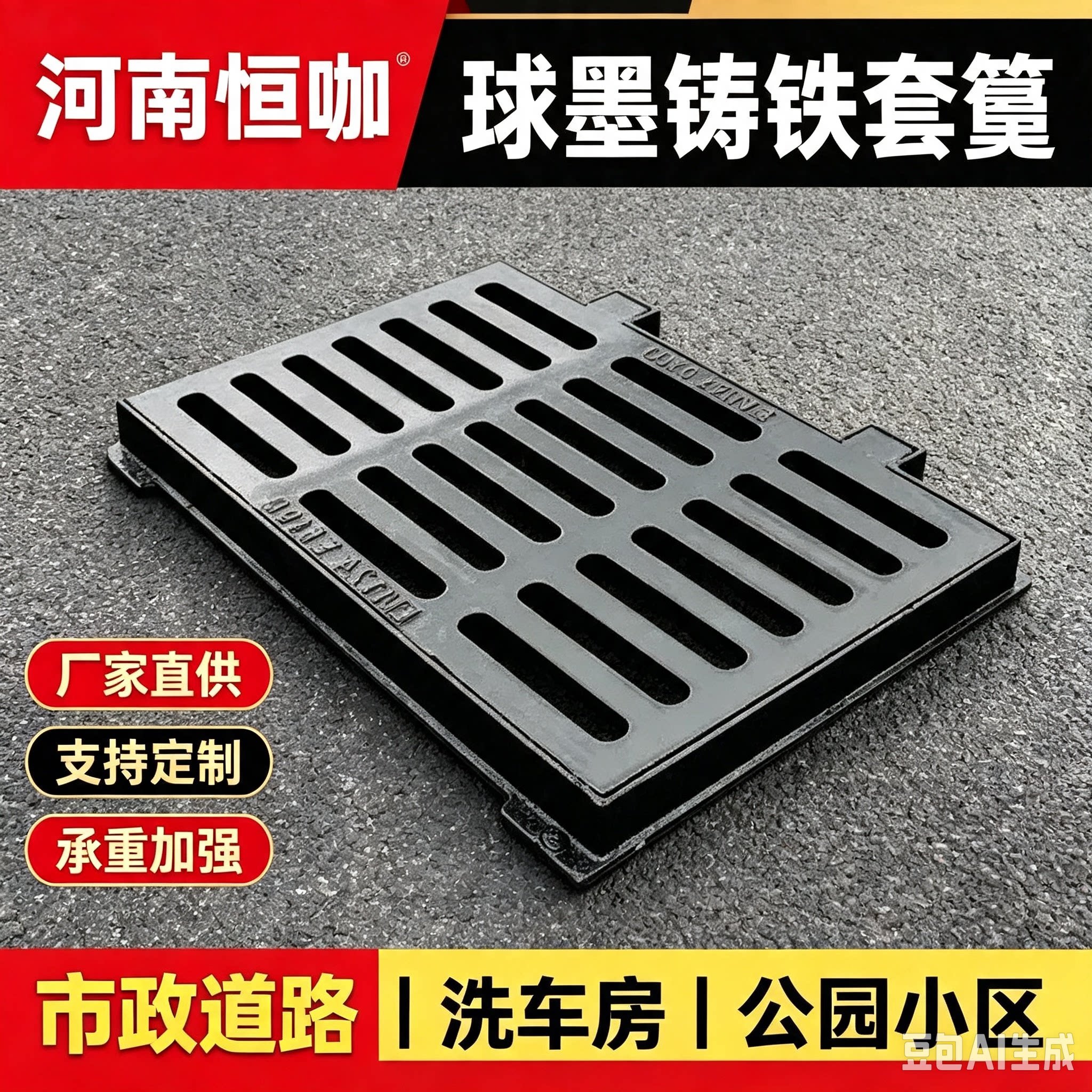 球墨铸铁套篦带框带底座