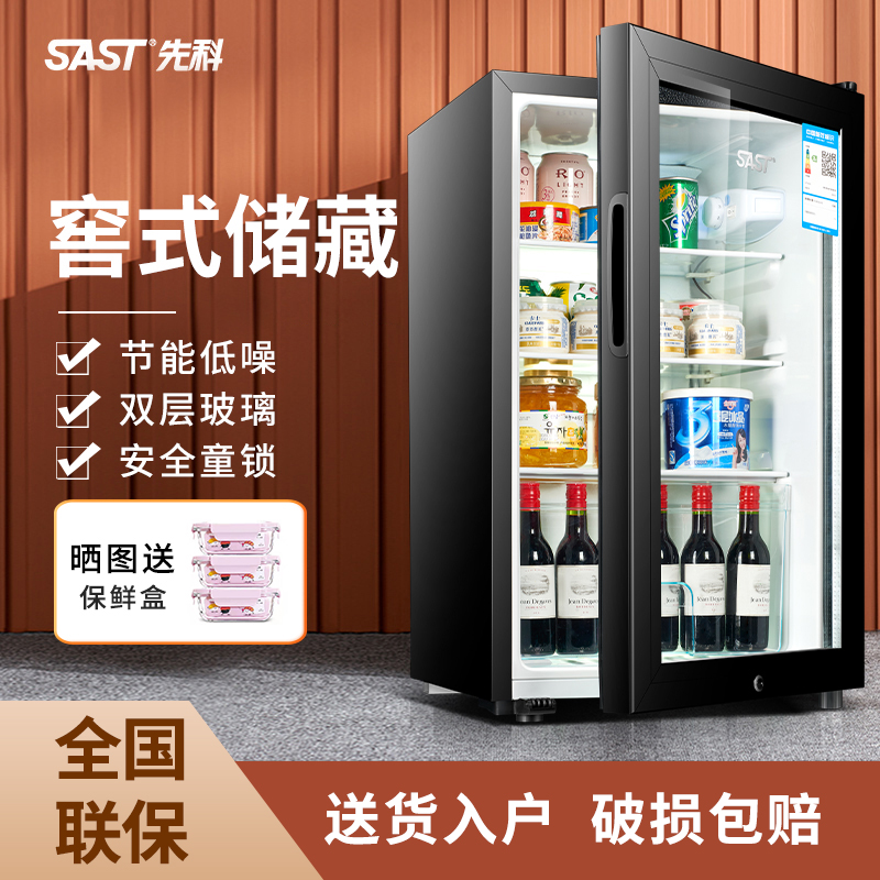 SAST/先科冰吧冷藏柜家用小冰箱饮料留样展示柜客厅办公室红酒柜