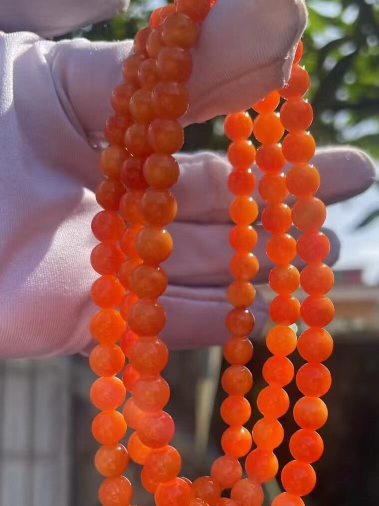 玉化贝壳红珠子可遇而不可求