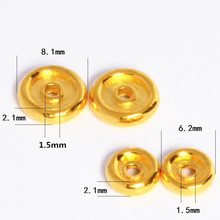 999足金24K纯黄金隔片实心纯金隔片隔珠素面平面光面隔片不易变形