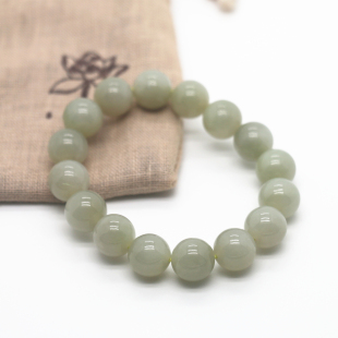 天然和田玉12mm圆珠手串手链单圈一物一图实物拍摄现货弹力线