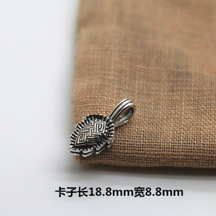 S925纯银藏式卡子吊坠侧挂夹子配饰文玩手串手链侧挂夹子菩提配饰