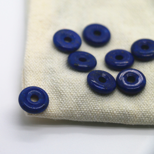 天然原矿青金石平安扣跑环散珠DIY配件配饰文玩手作手链手串隔珠