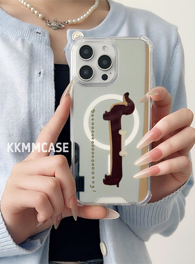 适用于苹果磁吸镜面手机壳华为P60Pro+保护套Mate60情侣三星GalaxyS24Plus新款iPhone15Plus全包小米14防摔