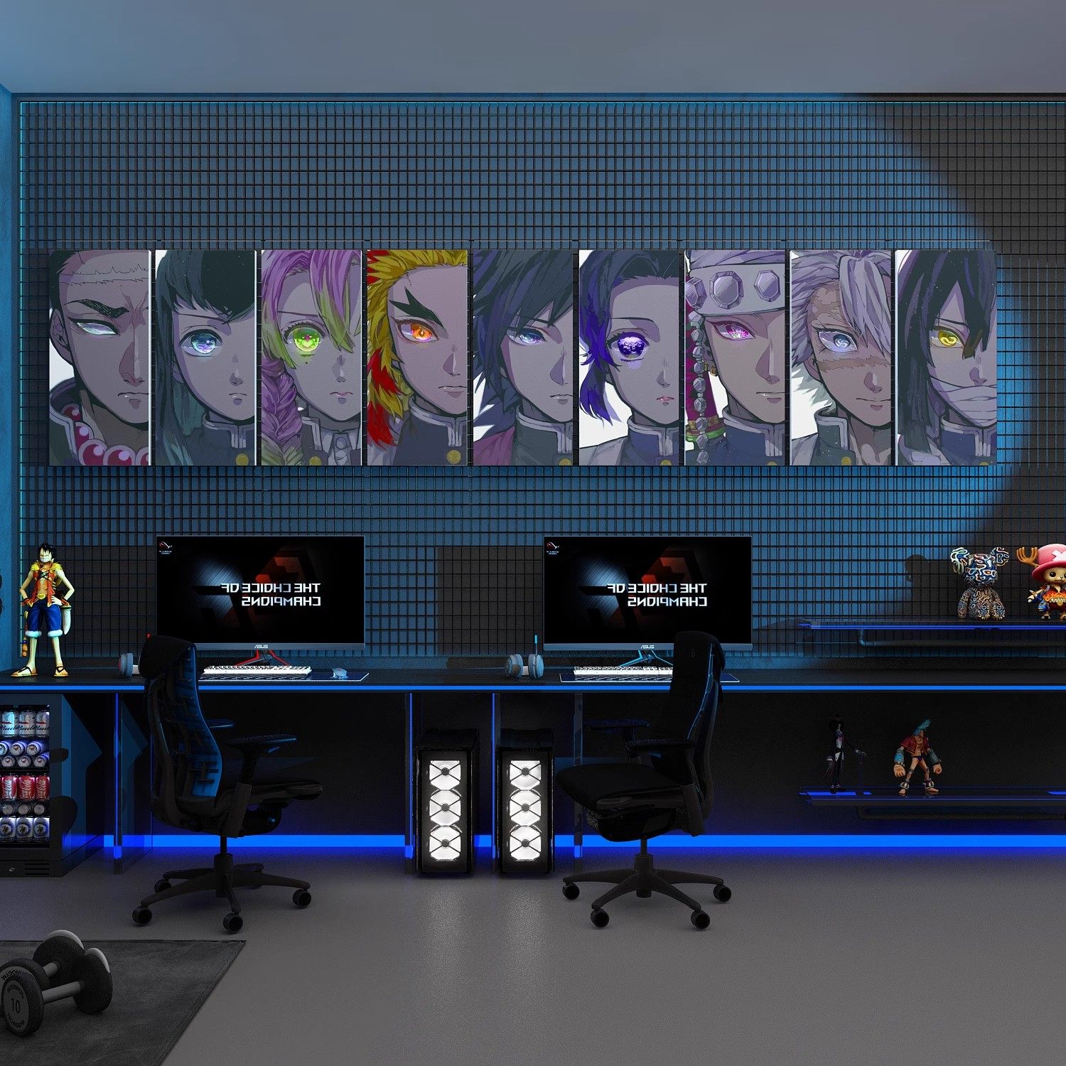 男生卧室改造动漫贴纸电竞房间装饰布置二次元鬼灭之刃海报墙贴,家居饰品,软装墙贴,淘宝优惠券,粉丝福利购,淘宝优惠卷