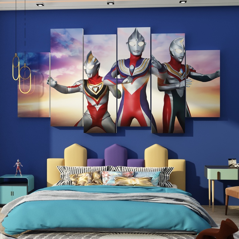 男孩卧室床头背景自粘墙贴纸