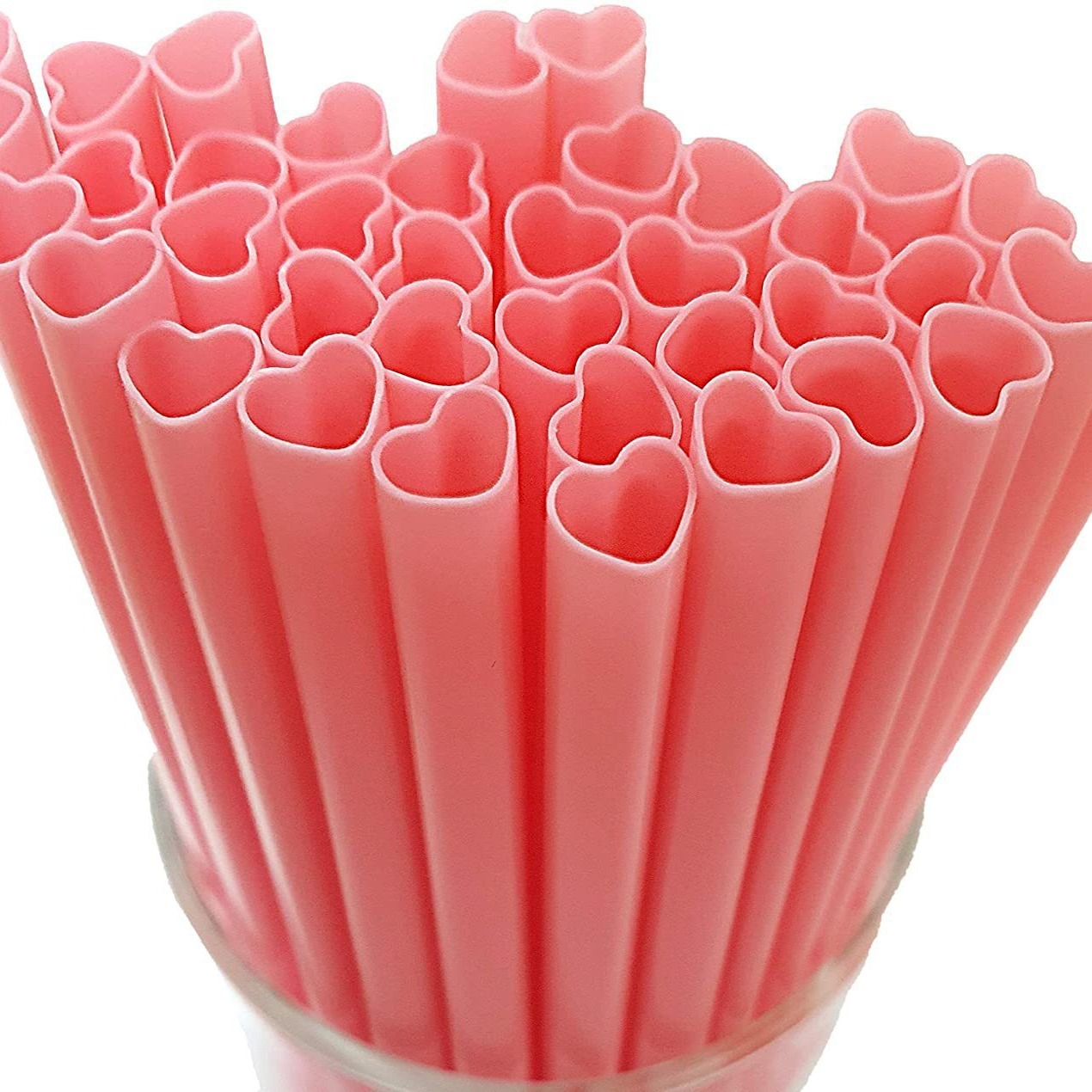 Pp Creative Heart-shaped Pink Straw Love Straight Straw Crea