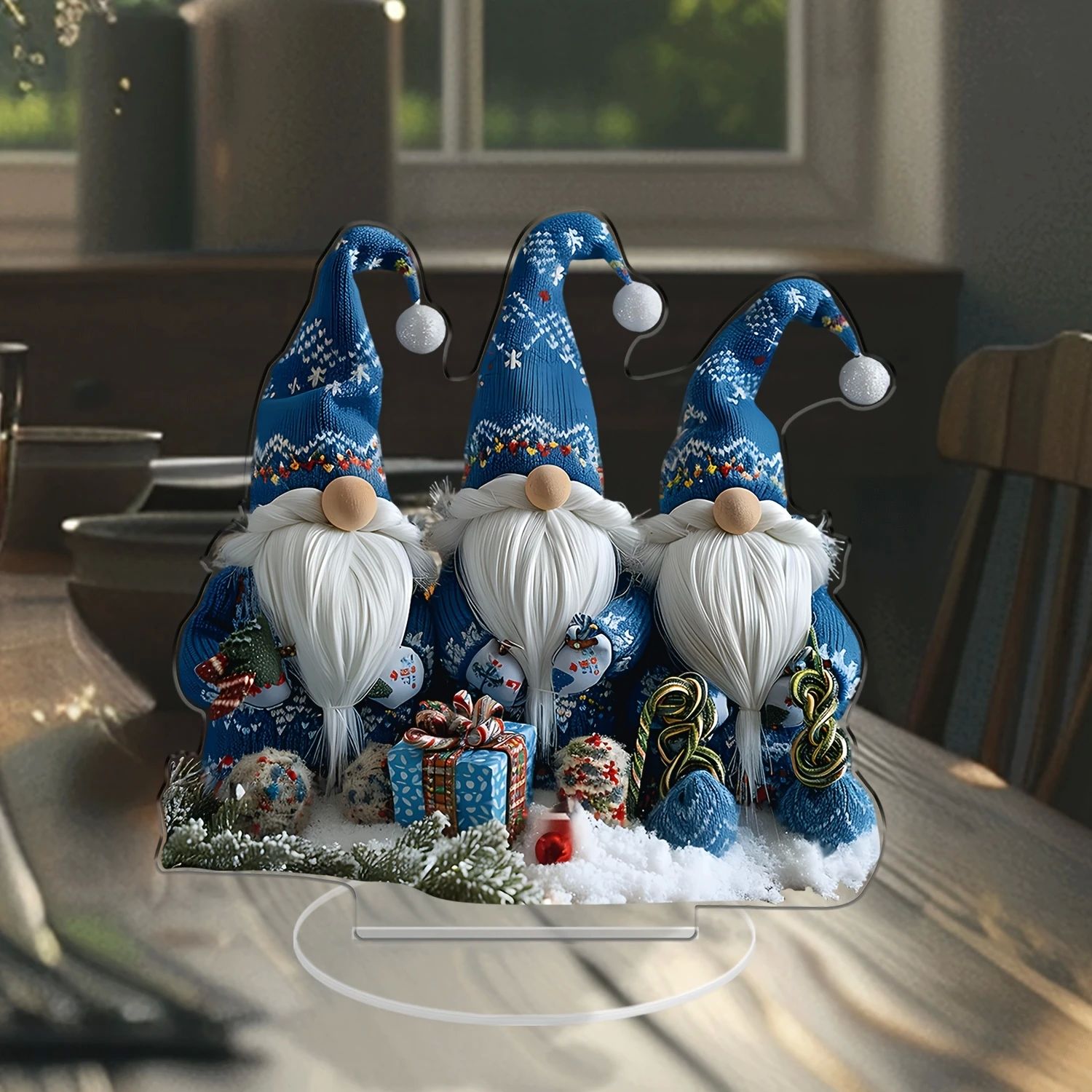 Acrylic Special Festive Christmas Gnomes Acrylic Tabletop De