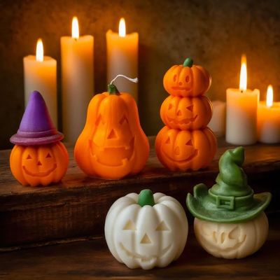 Halloween Creative Pumpkin Silicone Candle Mold Handmade Aro