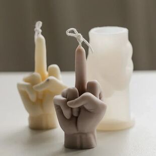 Middle DIY Silicone Mold Candle Gesture Aromathera Finger