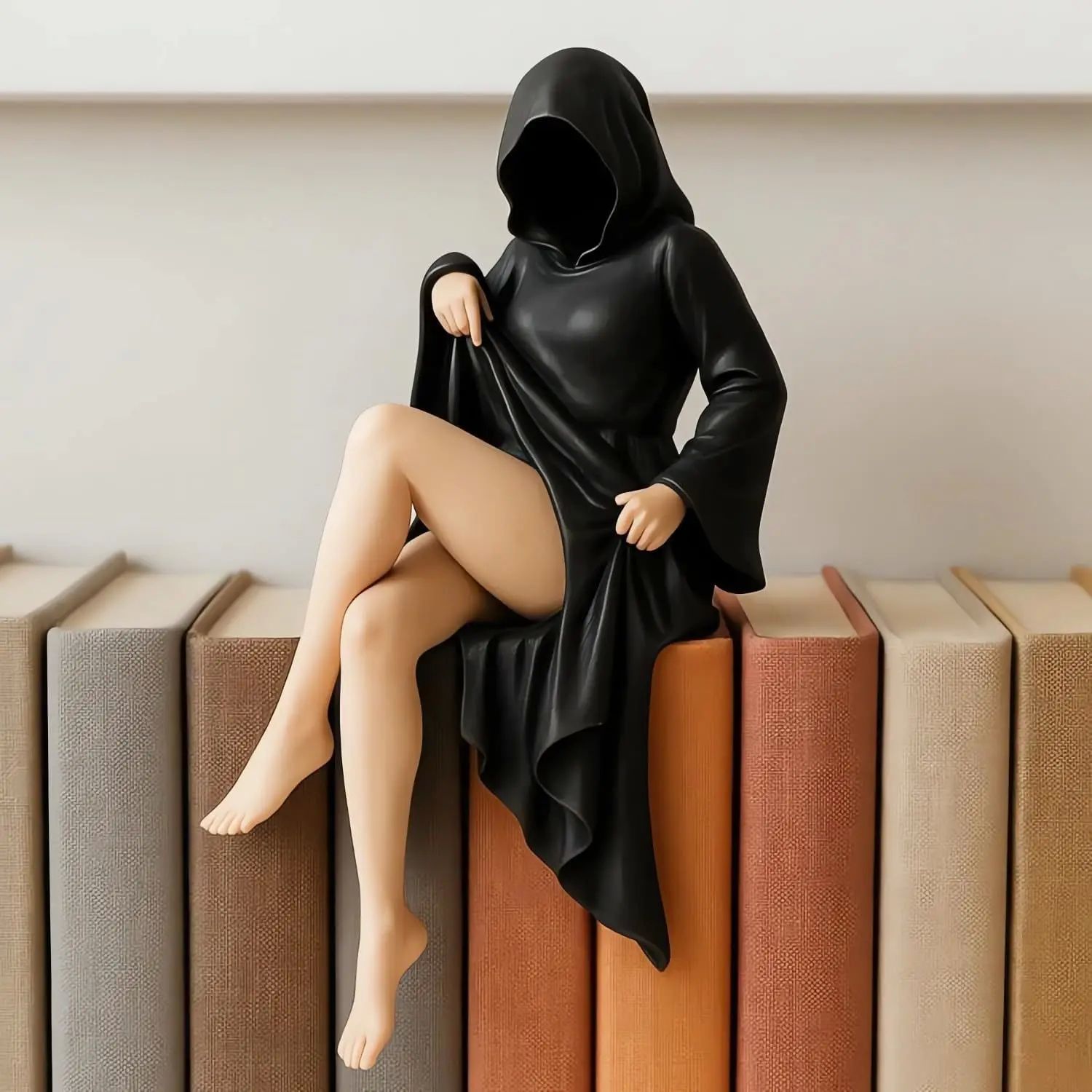 Funny Desktop Decoration Resin Black Clothes Woman Action Fi