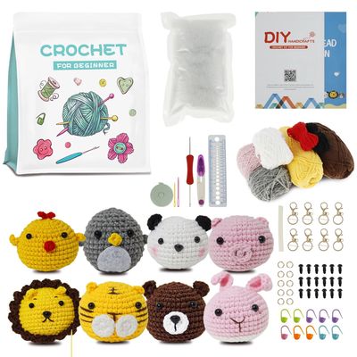 8Pc Crochet Kit Complete Crochet Knitting Kit Cute Animal