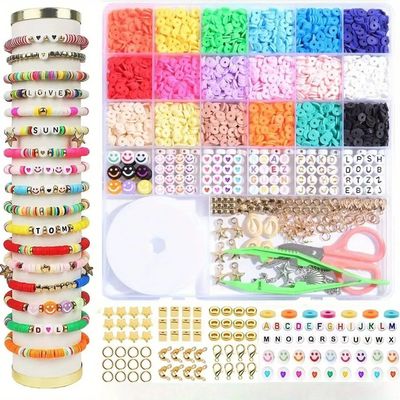 Handmade Jewelry Set Polymer Clay Beads Set Rainbow Color Fl