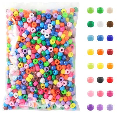 500pcs Pony Candy Colorful Plastic Beads For Jewelry Making