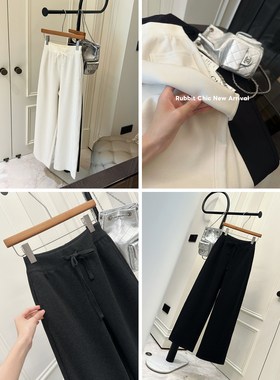 RUBBIT松弛感拉满软糯高支加厚羊毛休闲裤 垂感阔腿直筒显瘦长裤